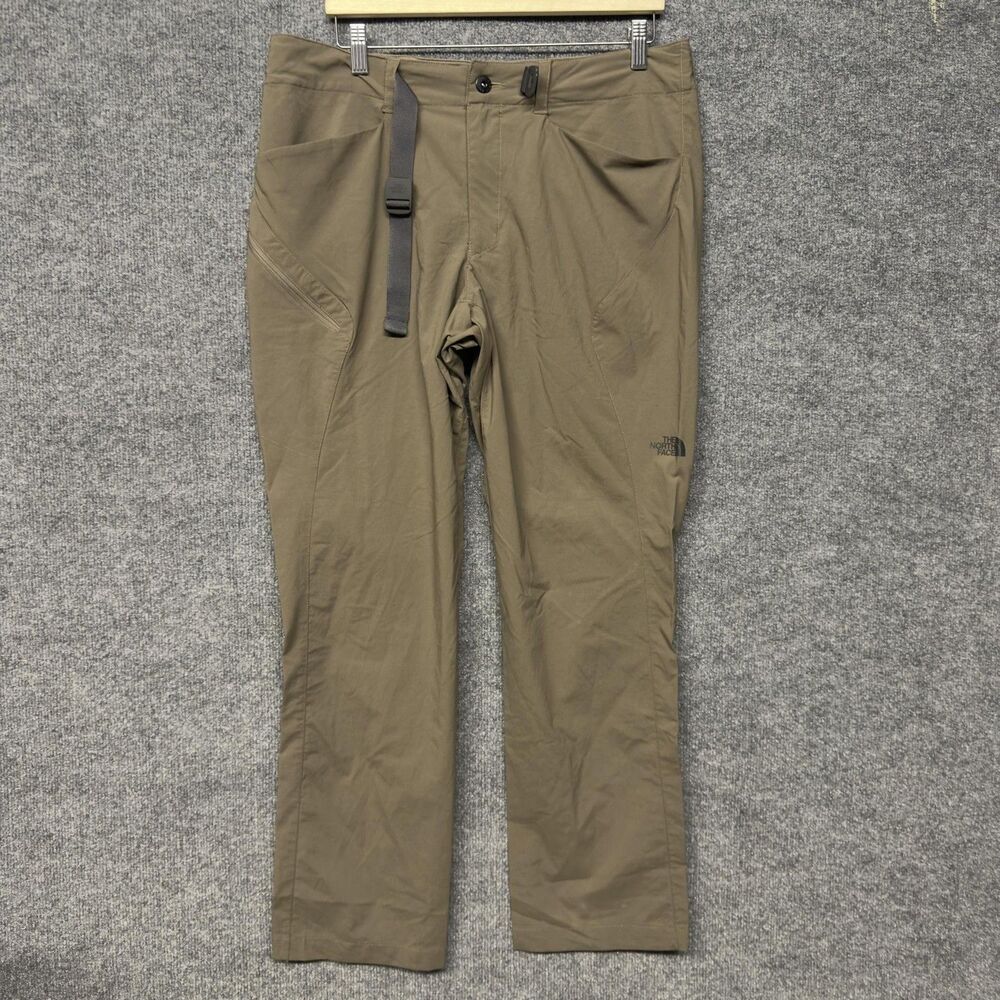 The North Face Pants Mens 34x30 Brown Stretch Chino Hiking Lightweight Belt Gorp